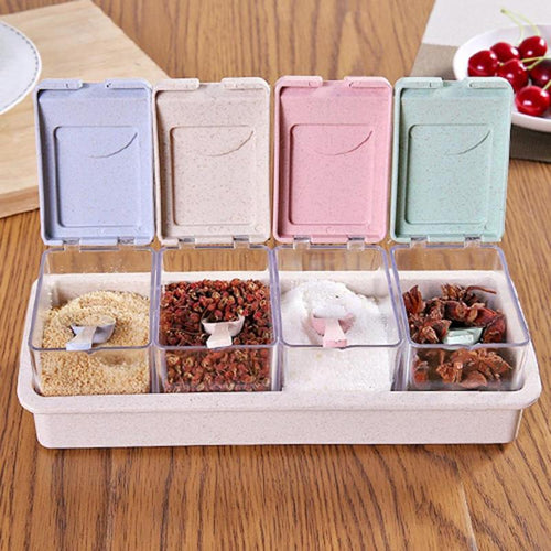 4 Grids Kitchen Spices Box