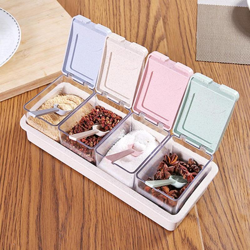 4 Grids Kitchen Spices Box
