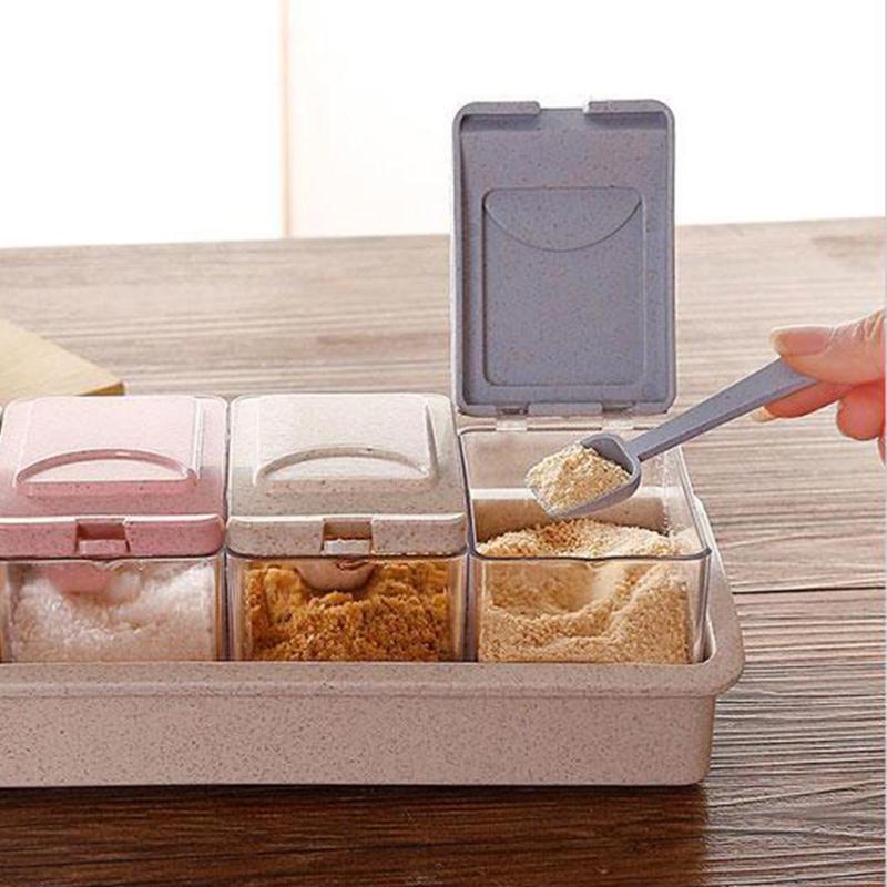 4 Grids Kitchen Spices Box
