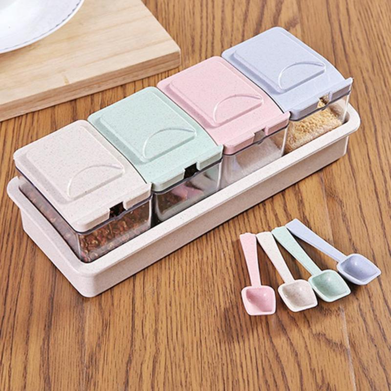 4 Grids Kitchen Spices Box