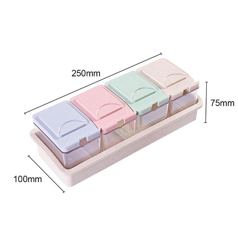 4 Grids Kitchen Spices Box