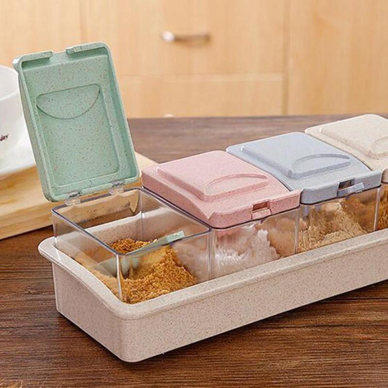 4 Grids Kitchen Spices Box